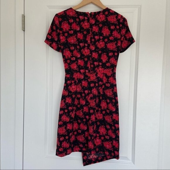 CLUB Monaco Esquinah black red floral mini dress - Picture 9 of 9
